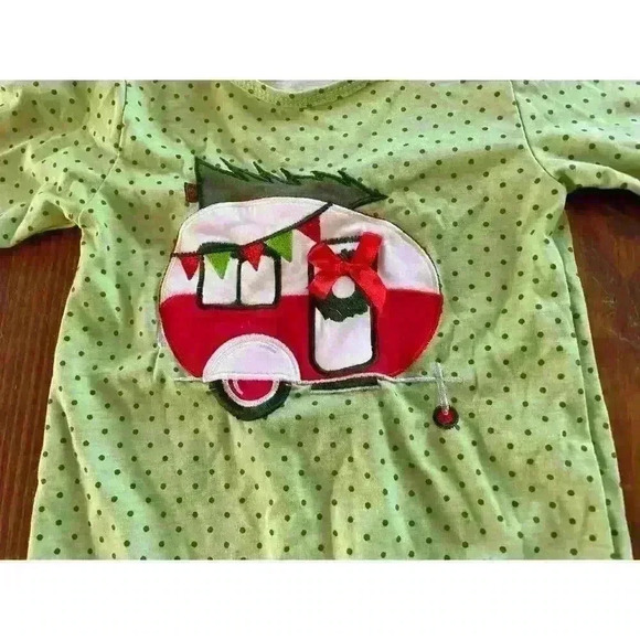 Little Girl's Christmas Ruffled Green Romper Christmas Tree One Piece,6/12 month - Picture 2 of 8